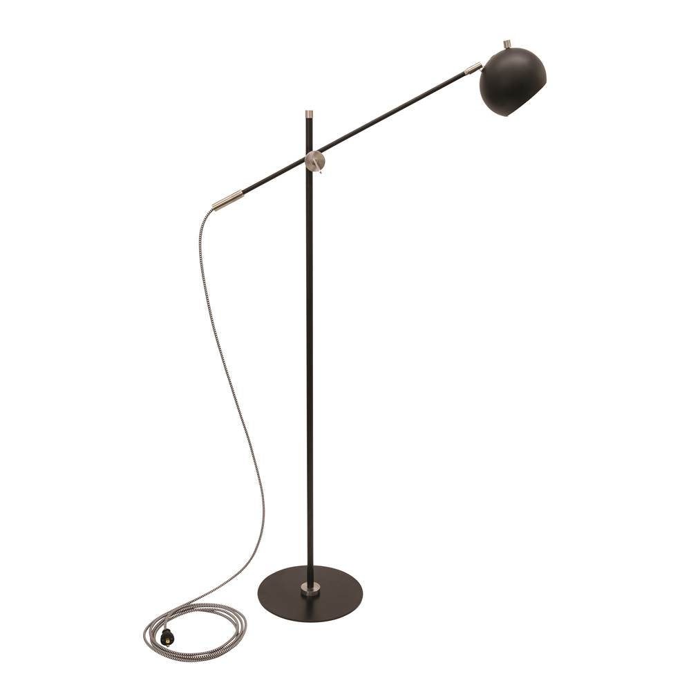 House Of Troy Orwell LED Counterbalance Floor Lamp in Black with Satin Nickel Accents