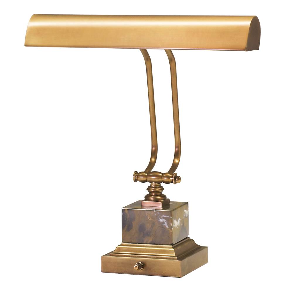 House Of Troy Desk/Piano Lamp 14'' Weathered Brass with Black and Tan Marble