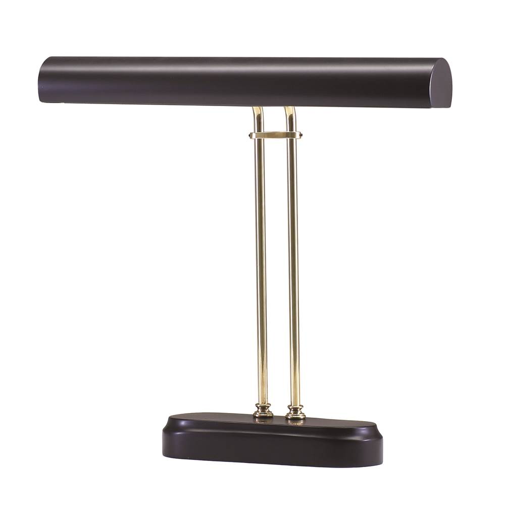 House Of Troy Digital Piano Lamp 16'' Black with Polished Brass Accents