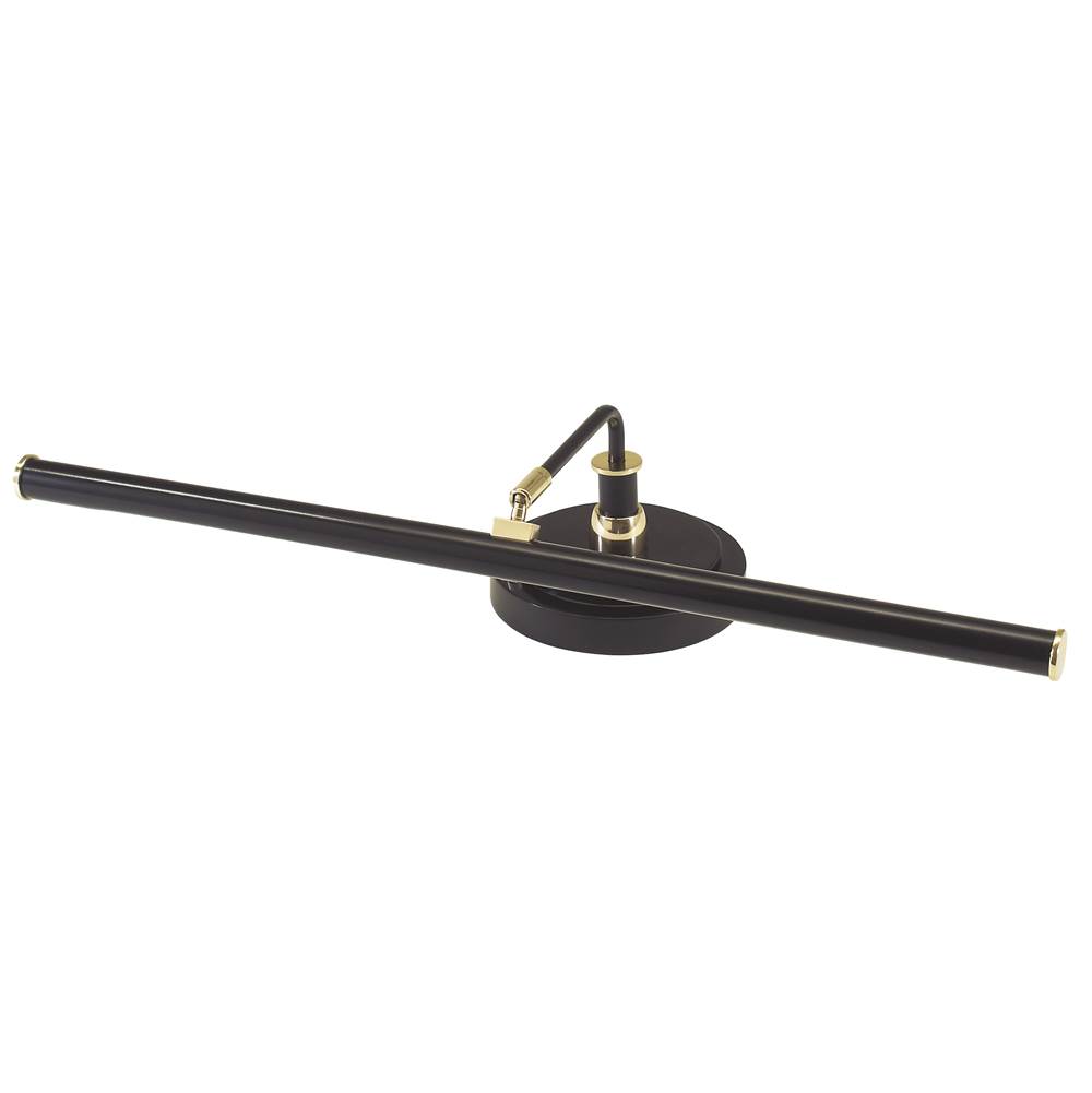 House Of Troy Upright Piano Lamp 19'' LED in Black with Polished Brass Accents