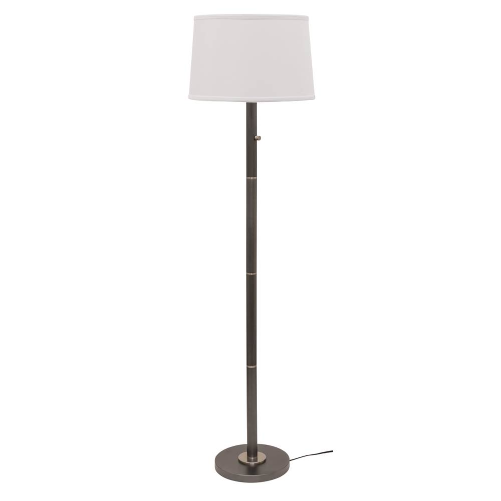 House Of Troy Rupert three way floor lamp in granite with satin nickel accents