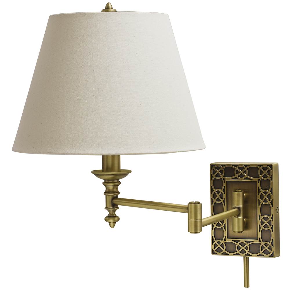 House Of Troy Wall Swing Arm Lamp in Antique Brass