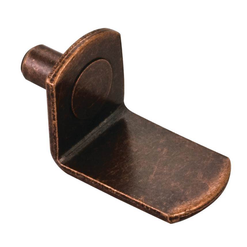 Hardware Resources 5 mm Angled Shelf Support without Hole - Antique Copper, Retail Pack