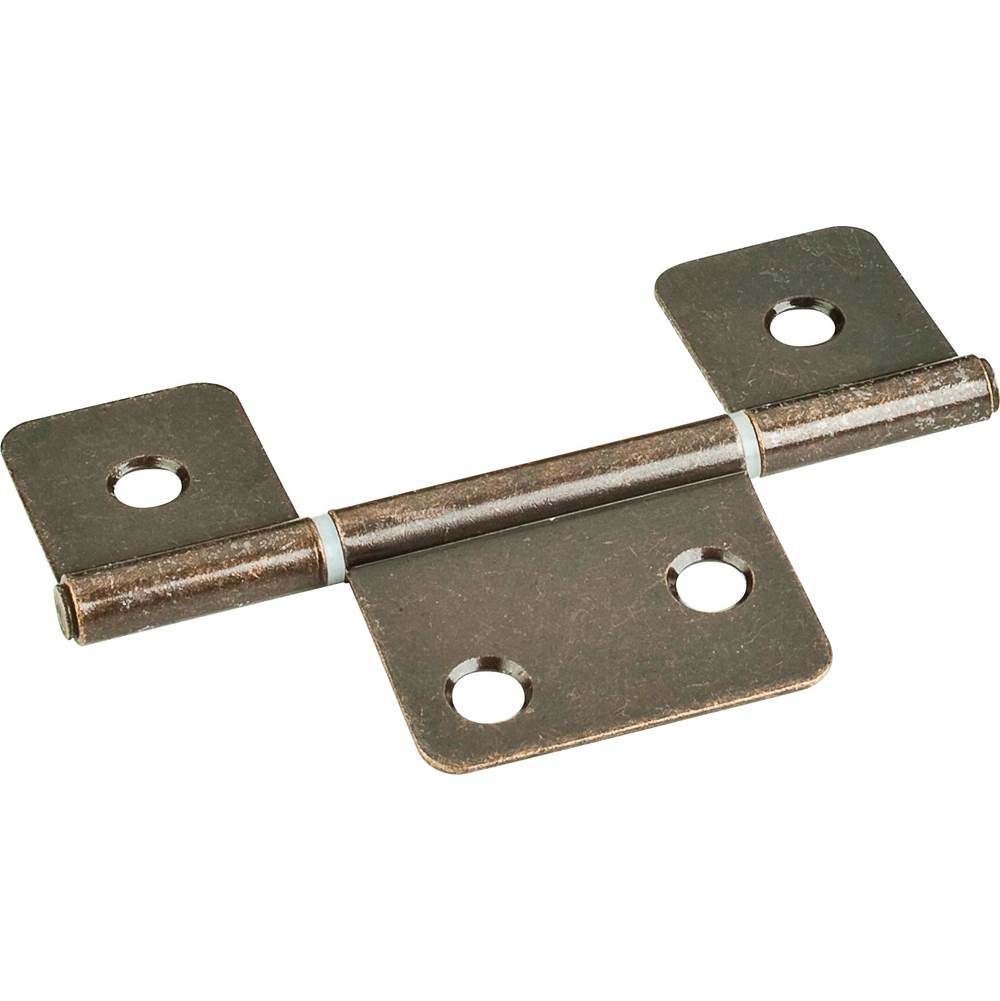 Hardware Resources Antique Brass 3-1/2'' Three Leaf Fixed Pin Swaged Non-Mortise Hinge