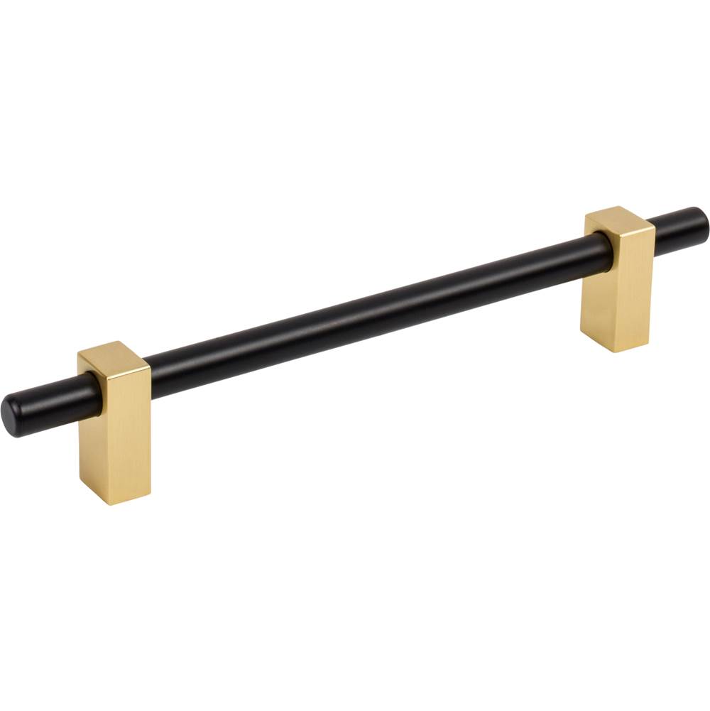 Jeffrey Alexander 160 mm Center-to-Center Matte Black with Brushed Gold Larkin Cabinet Bar Pull