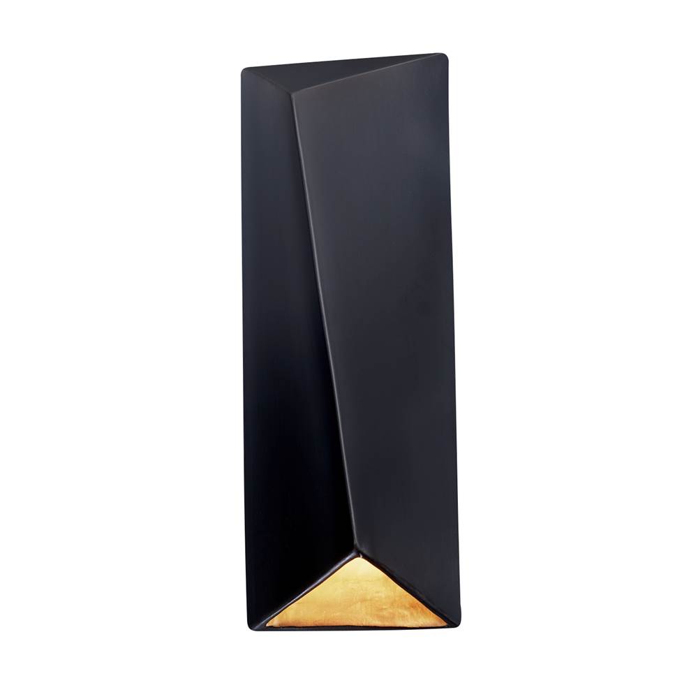 Justice Design ADA Diagonal Rectangle Outdoor LED Wall Sconce (Closed Top)