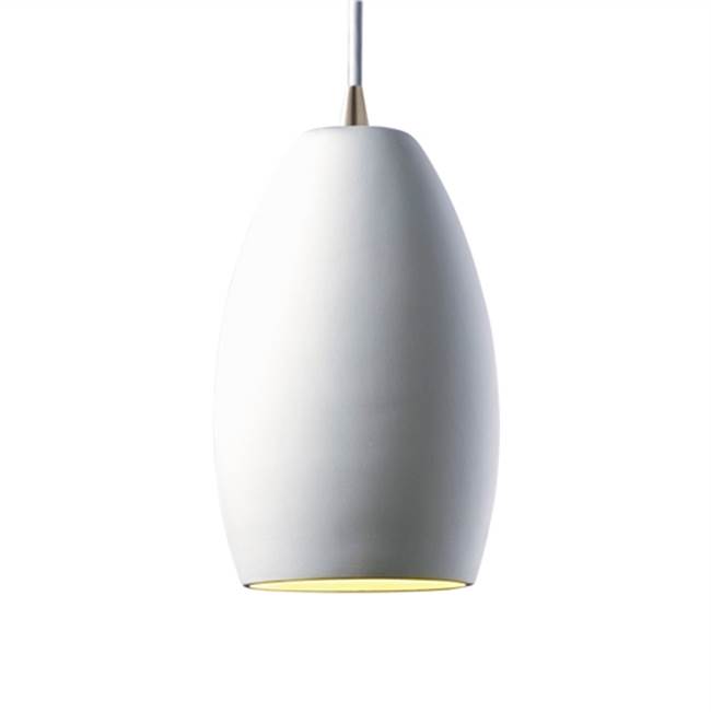 Justice Design Curve LED Pendant  in Hammered Iron