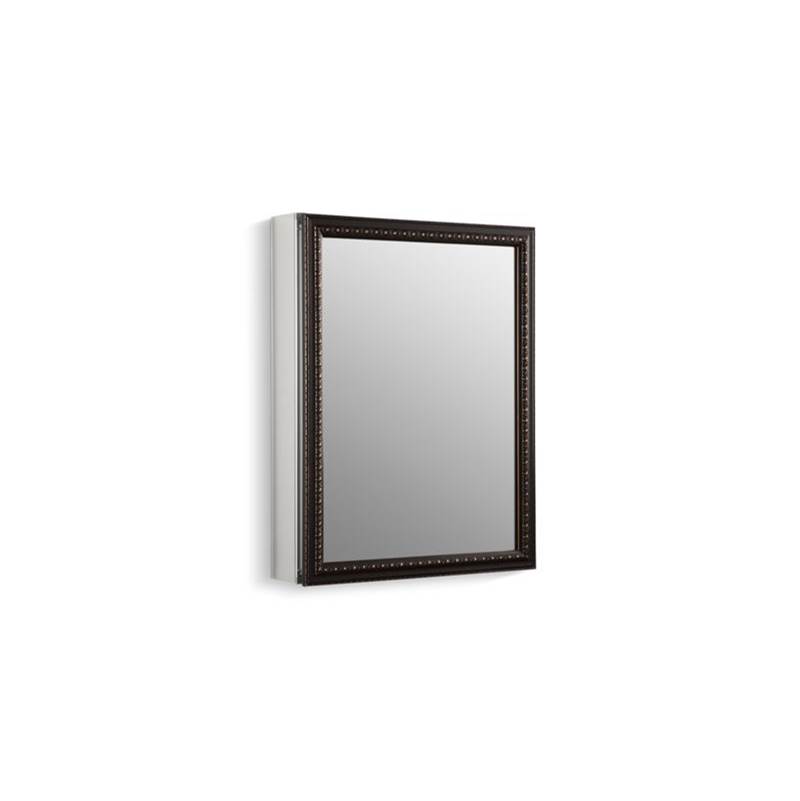 Kohler 20'' W x 26'' H aluminum single-door medicine cabinet with oil-rubbed bronze framed mirror door