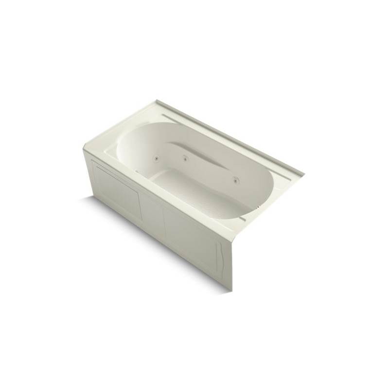 Kohler Devonshire® 60'' x 32'' alcove whirlpool bath with integral apron and right-hand drain