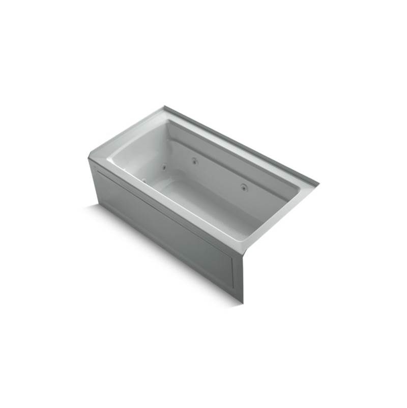 Kohler Archer® 60'' x 32'' alcove whirlpool bath with integral apron, integral flange and right-hand drain