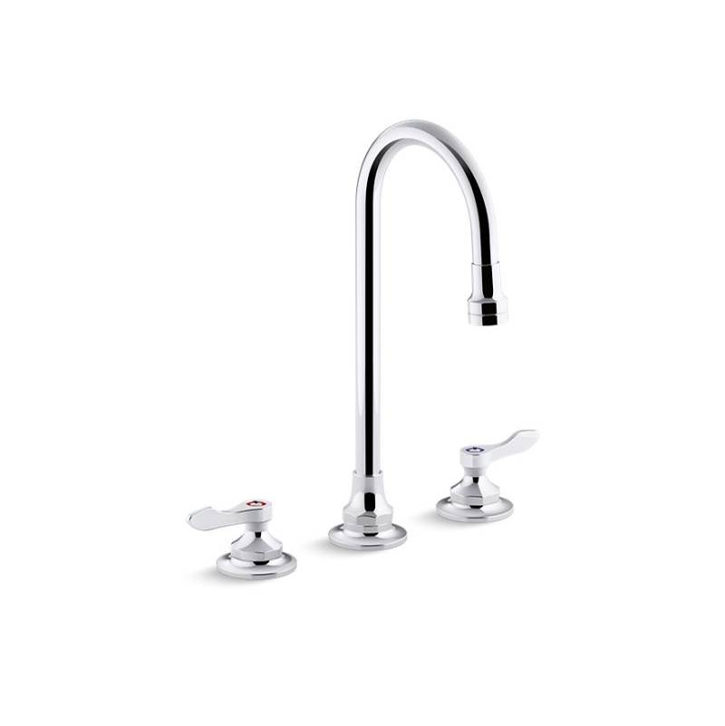 Kohler Triton® Bowe® 1.0 gpm widespread bathroom sink faucet with aerated flow, gooseneck spout and lever handles, drain not included