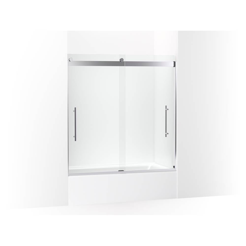 Kohler Levity Plus less Sliding Bath Door, 61-9/16 in. H X 56-5/8 - 59-5/8 in. W, With 3/8 in.-Thick Crystal Clear Glass