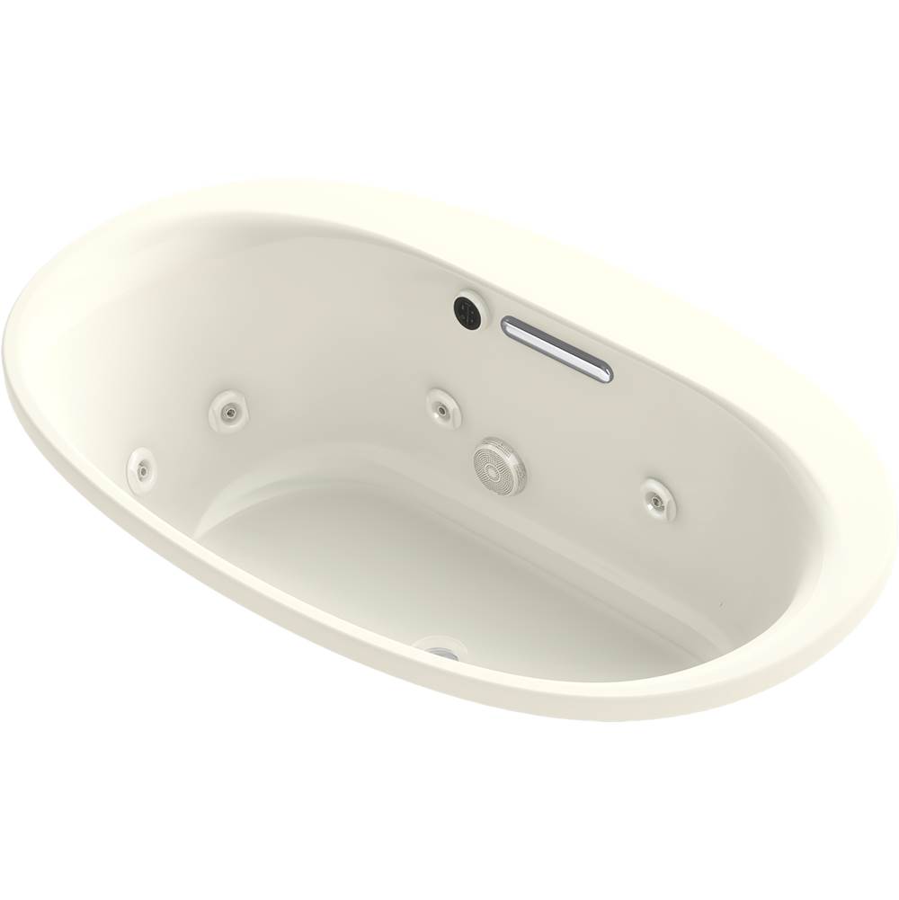 Kohler Underscore® Oval 59-15/16'' x 36'' heated whirlpool bath with center drain