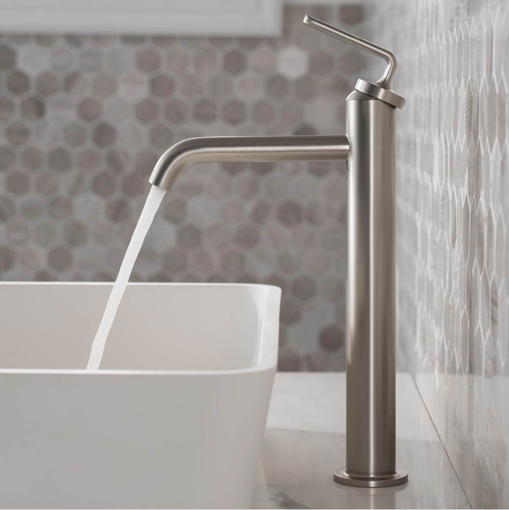 Kraus Ramus Single Handle Vessel Bathroom Sink Faucet with Pop-Up Drain in Spot Free Stainless Steel