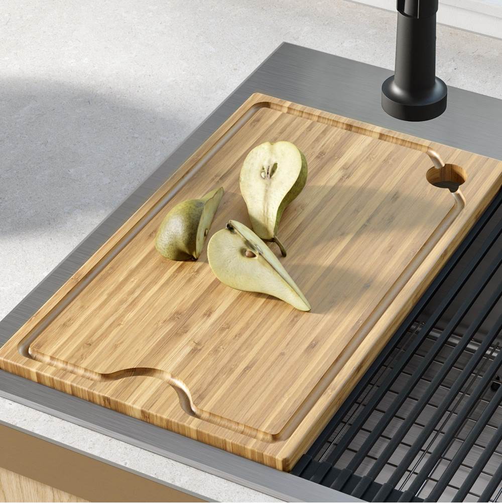 Kraus KRAUS Workstation Kitchen Sink 11 in. Solid Bamboo Cutting Board