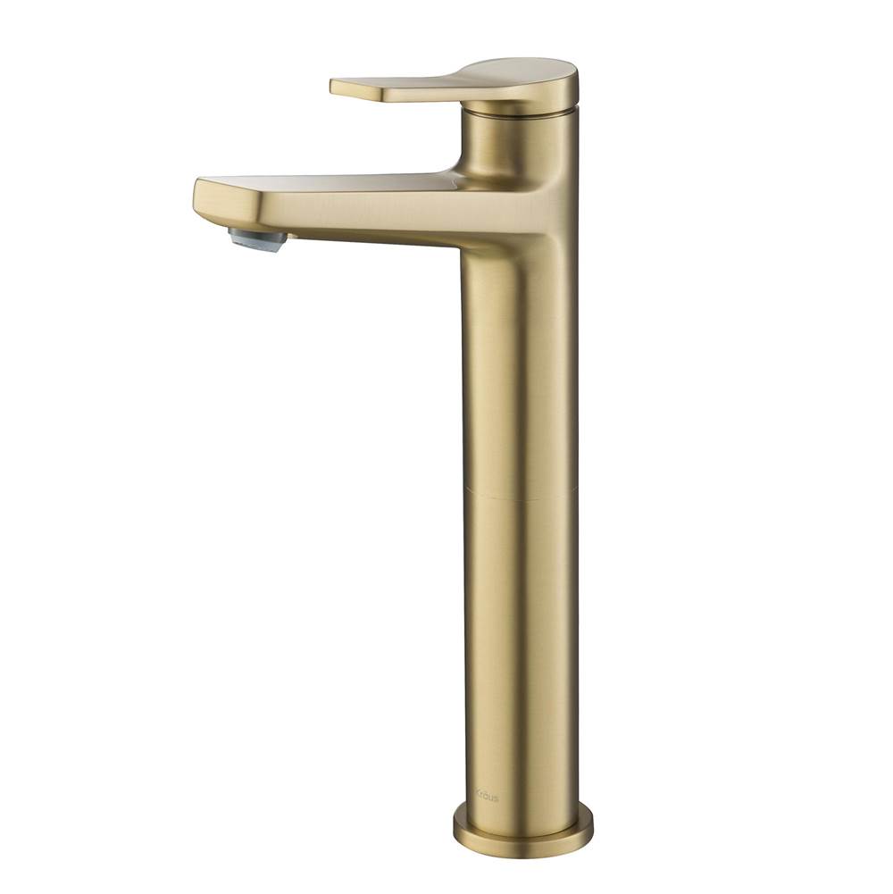 Kraus Indy Single Handle Vessel Bathroom Faucet in Brushed Gold