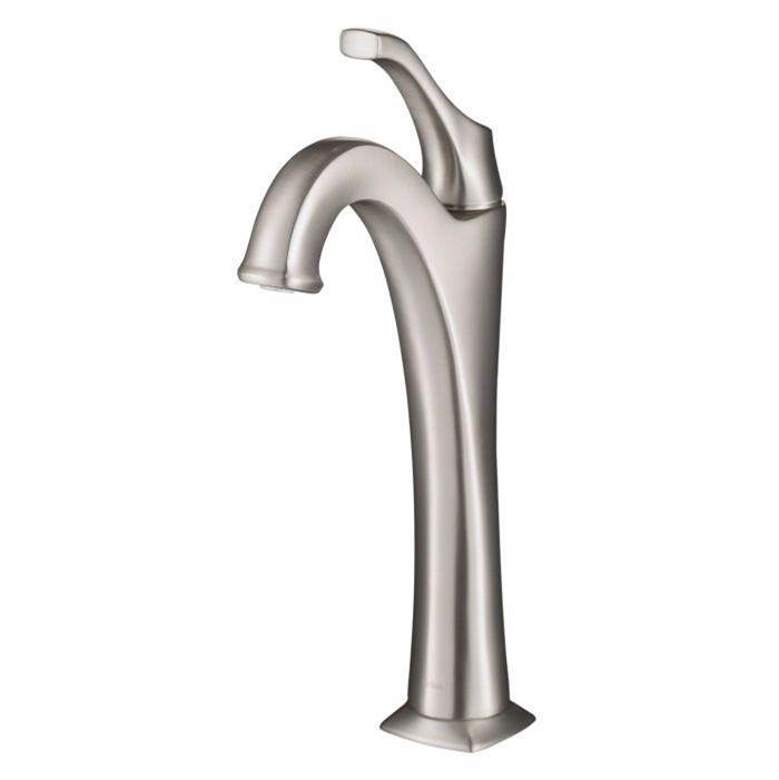 Kraus Arlo Spot-Free all-Brite Brushed Nickel Single Handle Vessel Bathroom Faucet with Pop Up Drain (2-Pack)