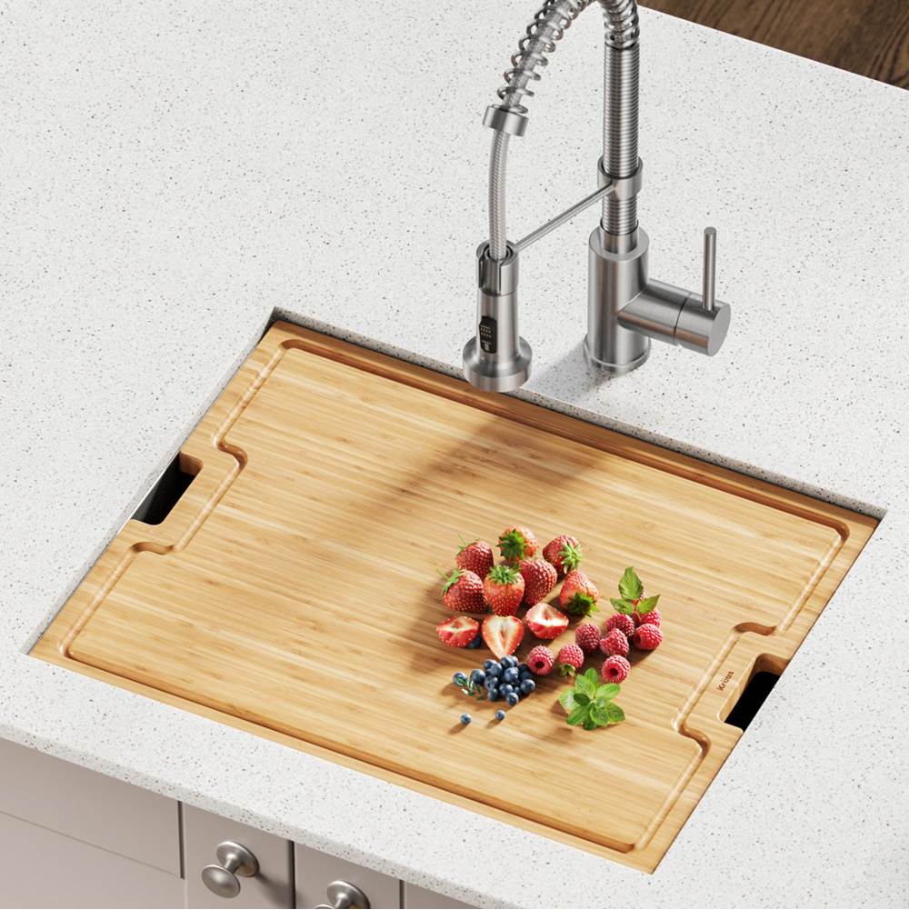 Kraus KRAUS Workstation Kitchen Sink Solid Bamboo Cutting Board/Serving Board