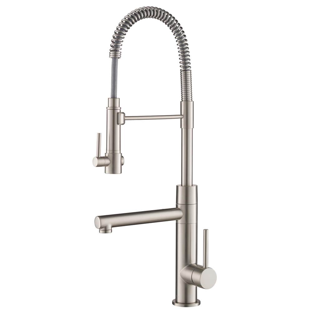 Kraus Artec Pro Spot Free Stainless Steel Finish 2-Function Commercial Style Pre-Rinse Kitchen Faucet with Pull-Down Spring Spout and Pot Filler