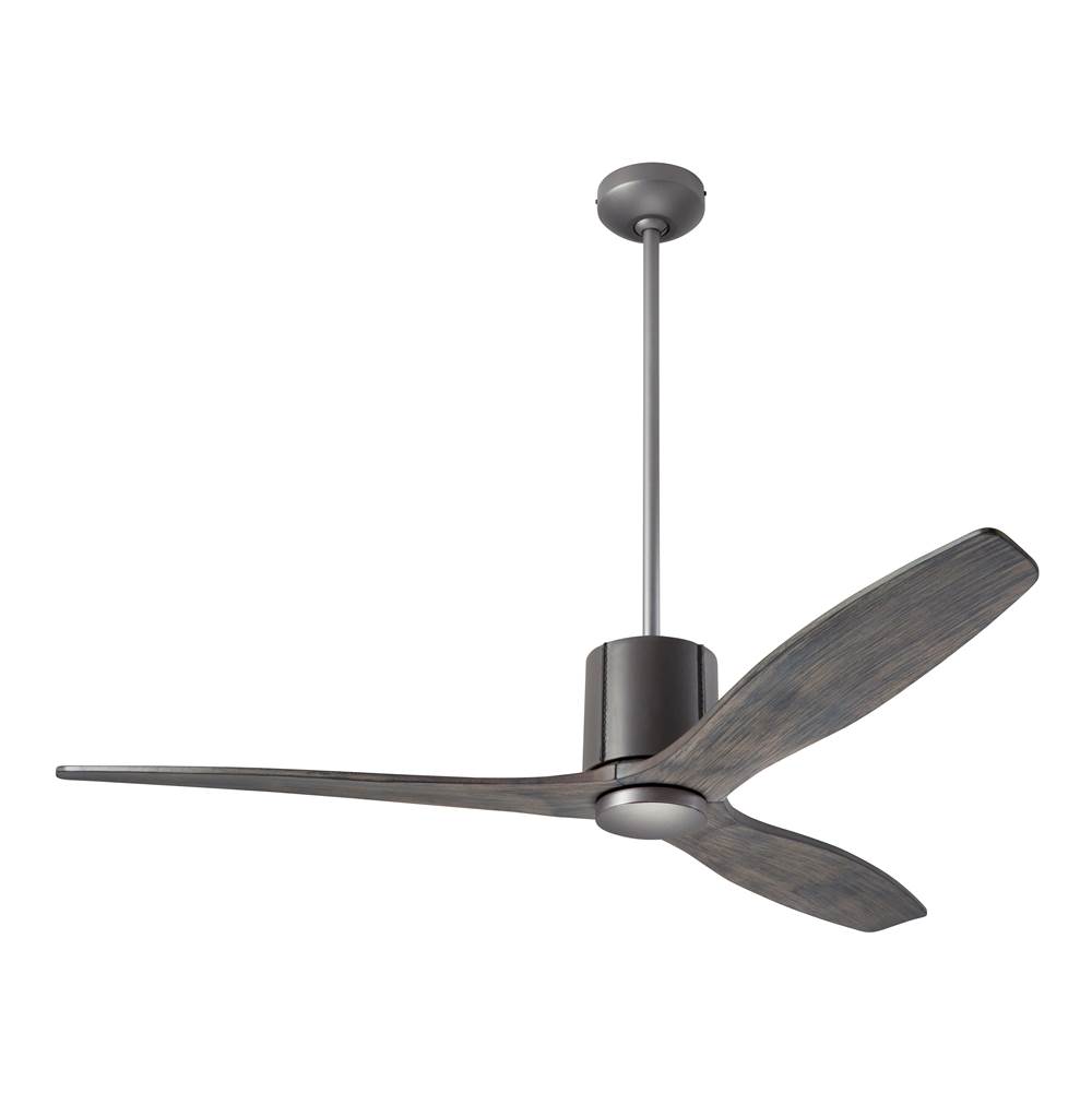 Modern Fan Company LeatherLuxe DC Fan; Graphite Finish with Gray Leather; 54'' Graywash Blades; No Light; Wall Control