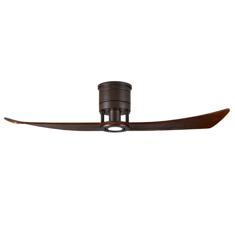 Matthews Fan Company Lindsay ceiling fan in Textured Bronze finish with 52'' solid walnut tone wood blades and eco-friendly, dimmable LED light kit.