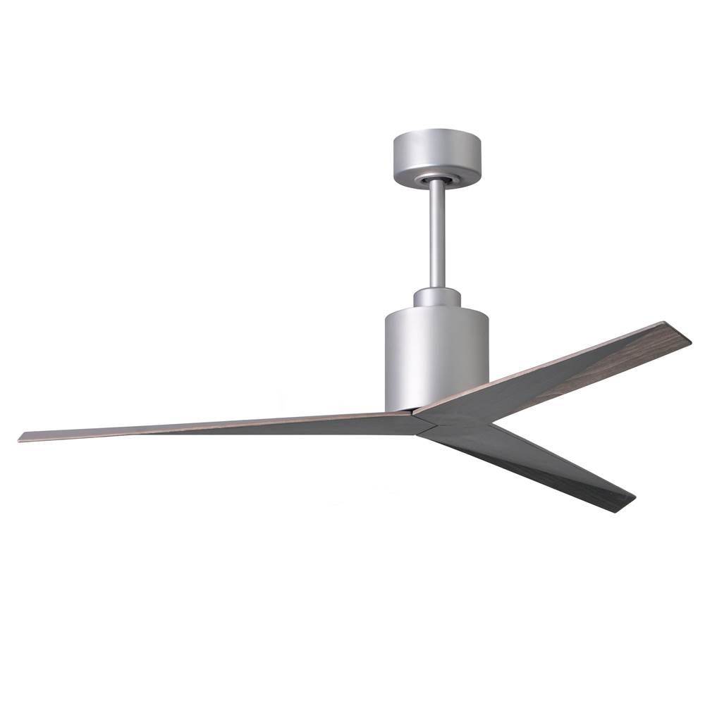 Matthews Fan Company Eliza 3-blade paddle fan in Brushed Nickel finish with old oak all-weather ABS blades. Optimized for wet locations.
