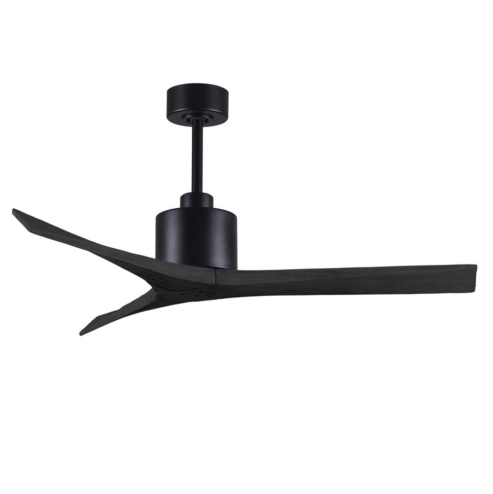Matthews Fan Company Mollywood 6-speed contemporary ceiling fan in Matte Black finish with 52'' solid matte black wood blades