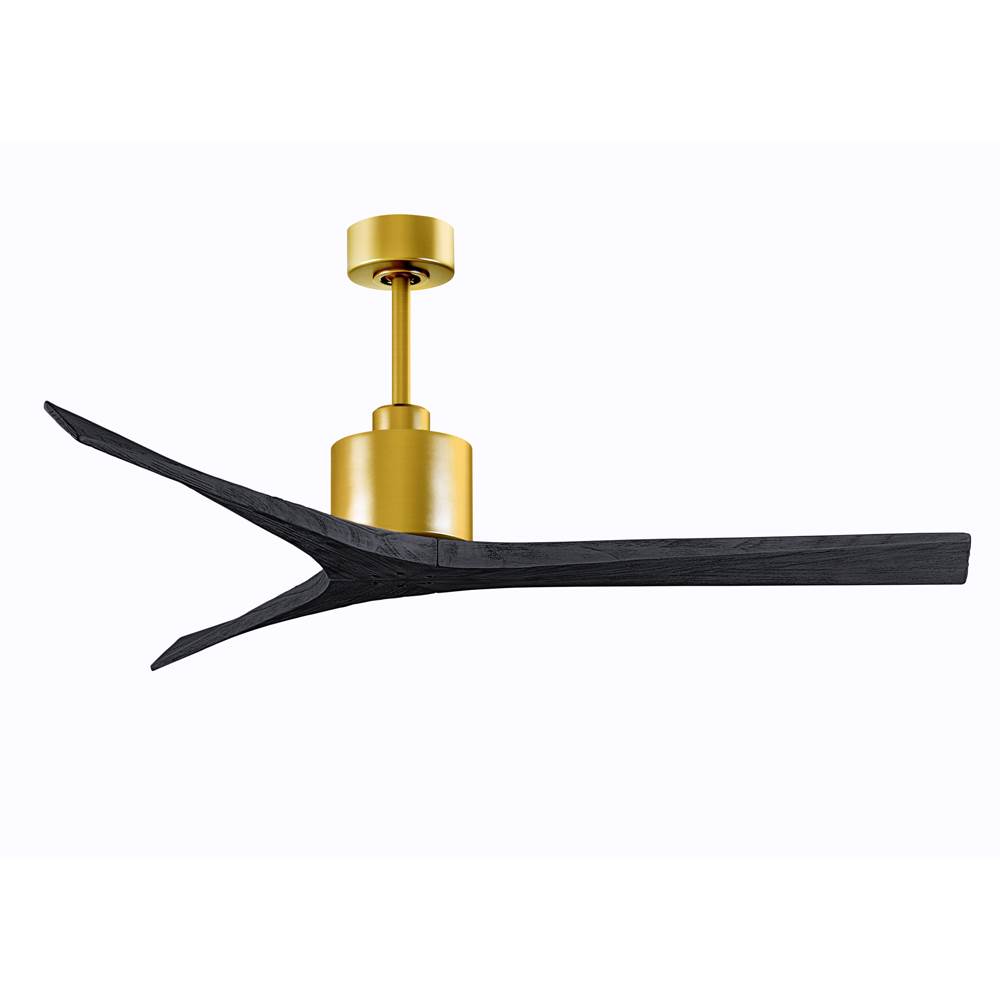 Matthews Fan Company Mollywood 6-speed contemporary ceiling fan in Brushed Brass finish with 60'' solid matte black wood blades