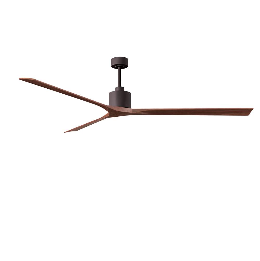 Matthews Fan Company Nan XL 6-speed ceiling fan in Matte White finish with 90'' solid walnut tone wood blades