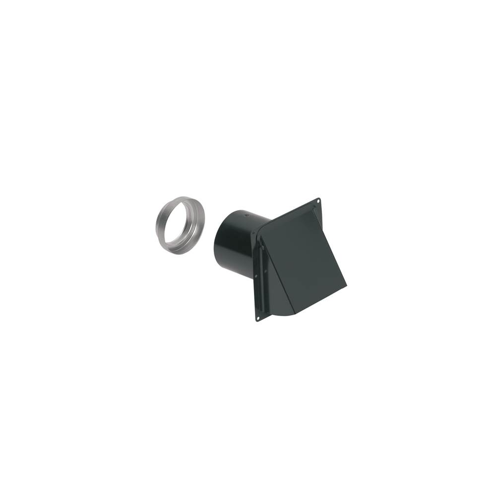 Broan Nutone Broan-NuTone® Steel Wall Cap for 3-Inch and 4-Inch Round Duct, Black