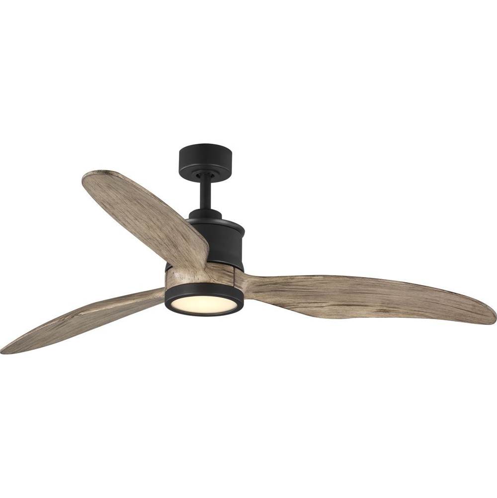 Progress Lighting Farris Collection Three-Blade Carved Wood 60'' Ceiling Fan