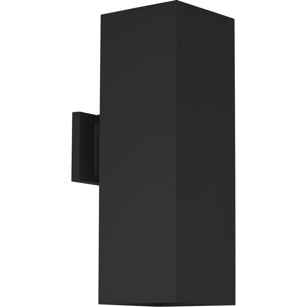 Progress Lighting 6'' LED Outdoor Up/Down Modern Black Wall Cylinder with Glass Top Lense