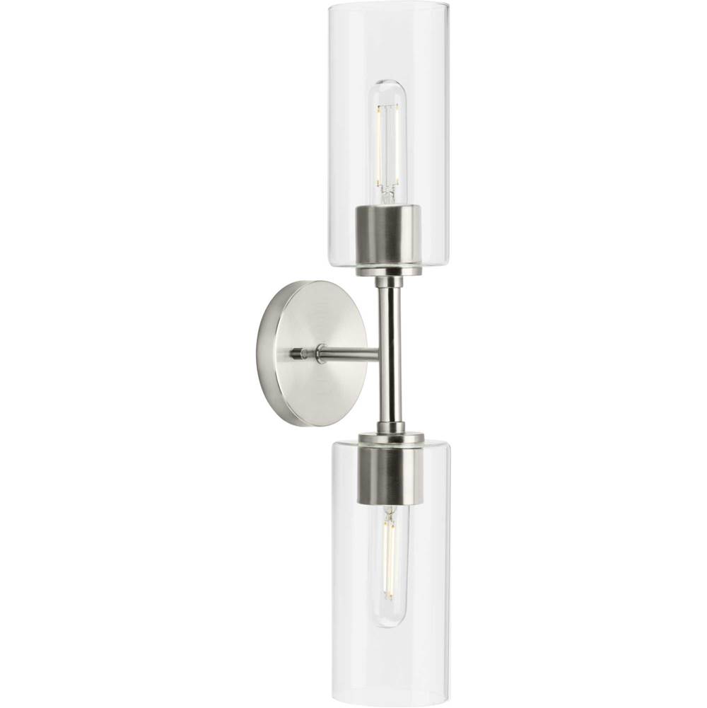 Progress Lighting Cofield Collection Two-Light Brushed Nickel Transitional Wall Bracket