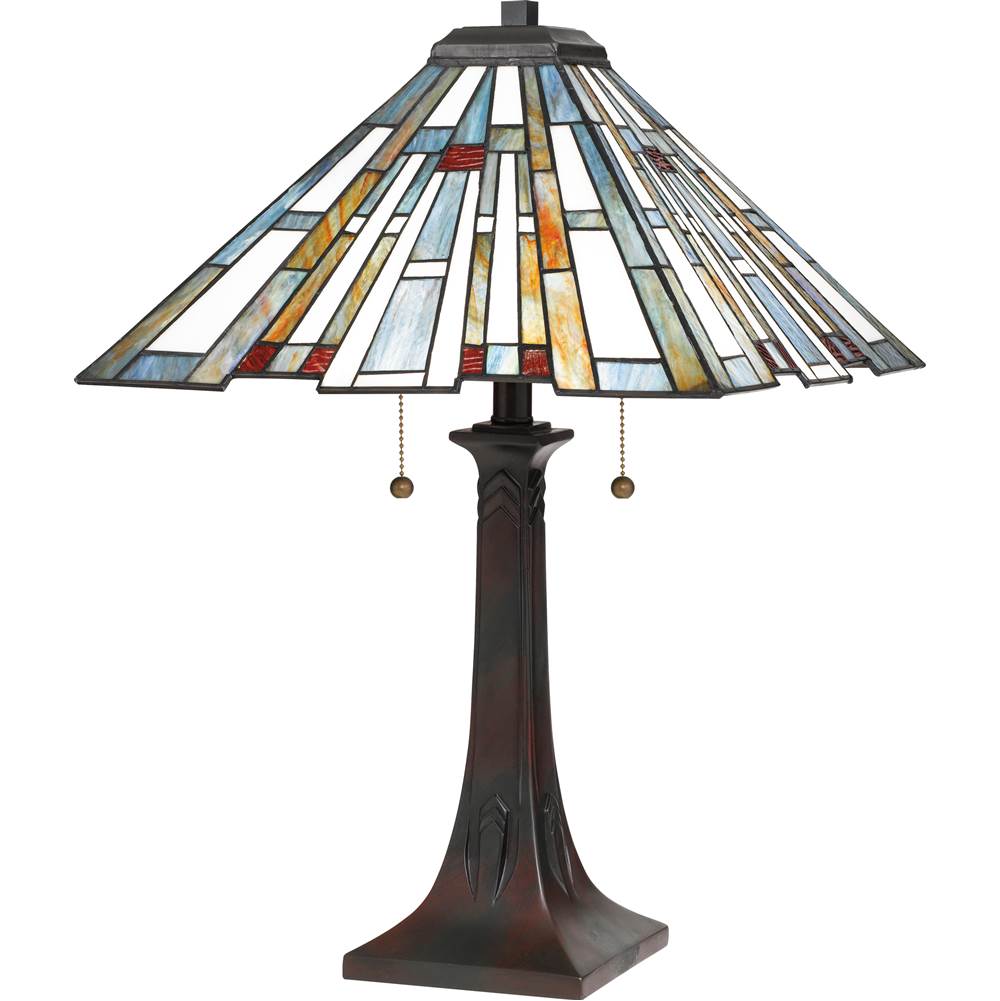 Quoizel Table Lamp Tiffany 2 Light Valiant Bronz