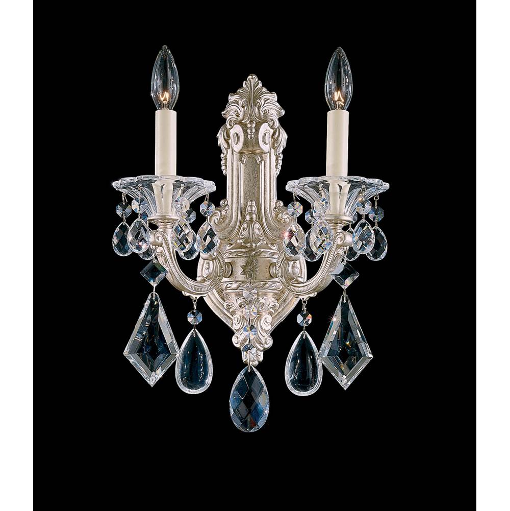 Schonbek La Scala 2 Light 120V Wall Sconce in Parchment Gold with Clear Radiance Crystal