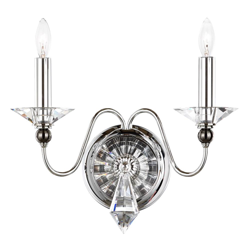 Schonbek Jasmine 2 Light 110V Wall Sconce in Silver with Clear Optic Crystal