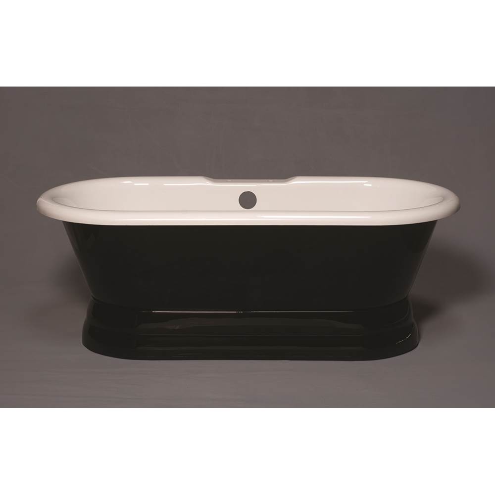Strom Living The Champlain Black & White 5 1/2'' Acrylic Dual Tub On Pedestal With 7'' Center Deck Mount Faucet Holes