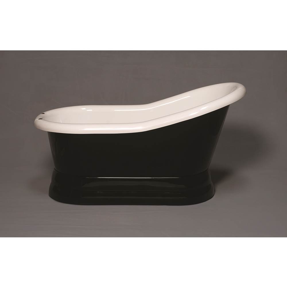 Strom Living The Madrone Black & White 5'' Acrylic Slipper Pedestal Tub  With 7'' Center Rim Mount Faucet Holes