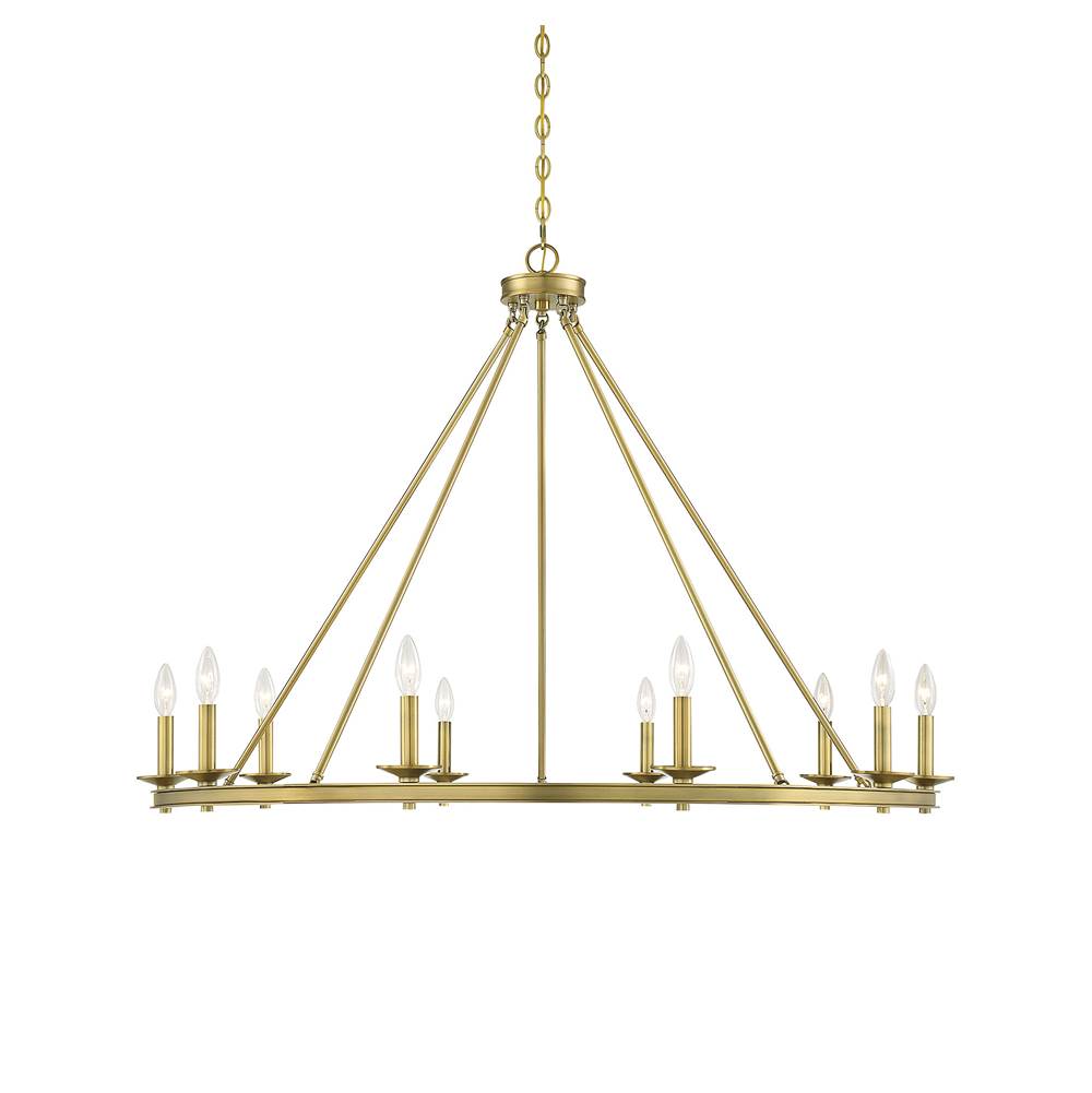 Savoy House Middleton 10-Light Chandelier in Warm Brass