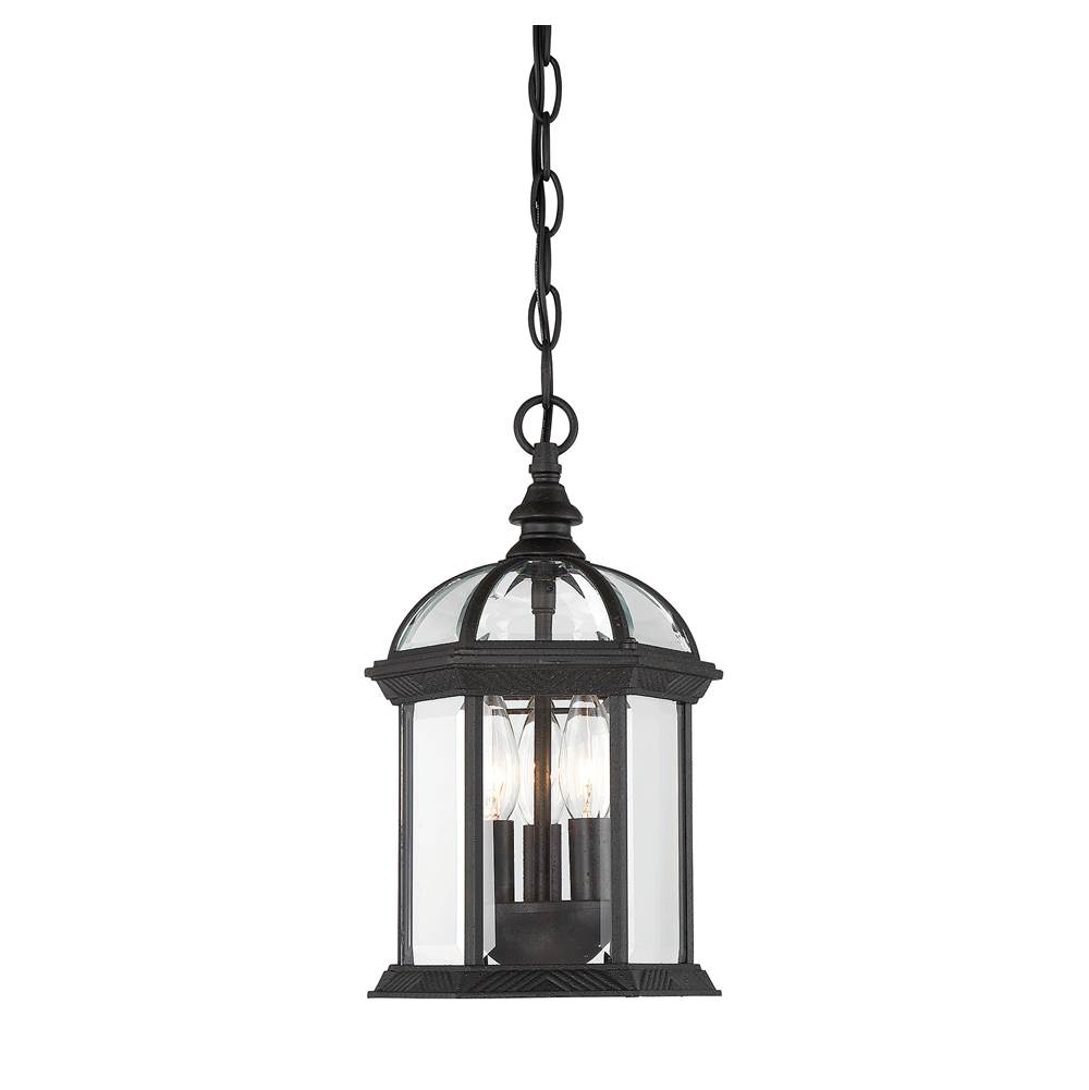 Savoy House Kensington 3-Light Outdoor Hanging Lantern in Textured Black