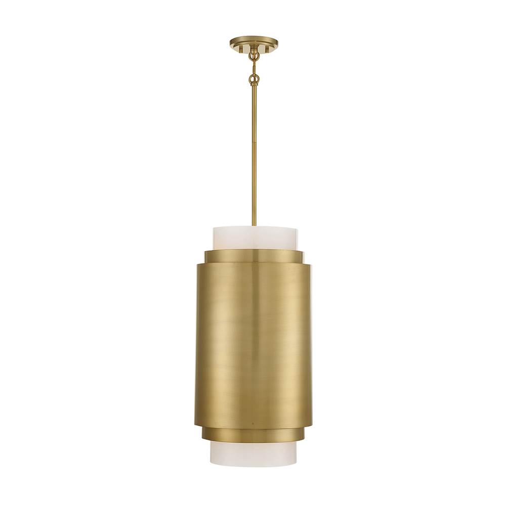 Savoy House Beacon 3-Light Pendant in Burnished Brass
