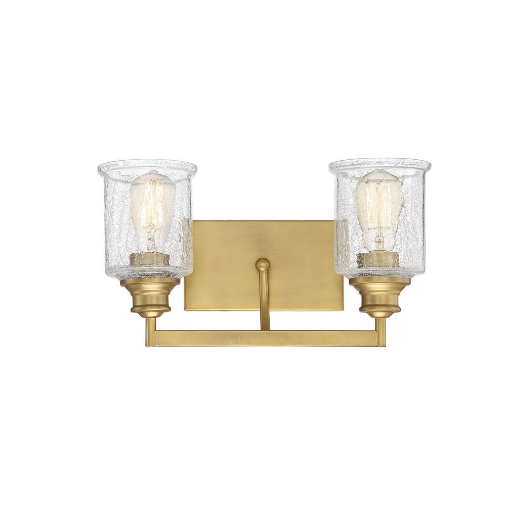 Savoy House Hampton 2-Light Bathroom Vanity Light in Warm Brass