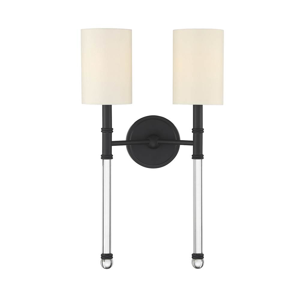 Savoy House Fremont 2-Light Wall Sconce in Matte Black