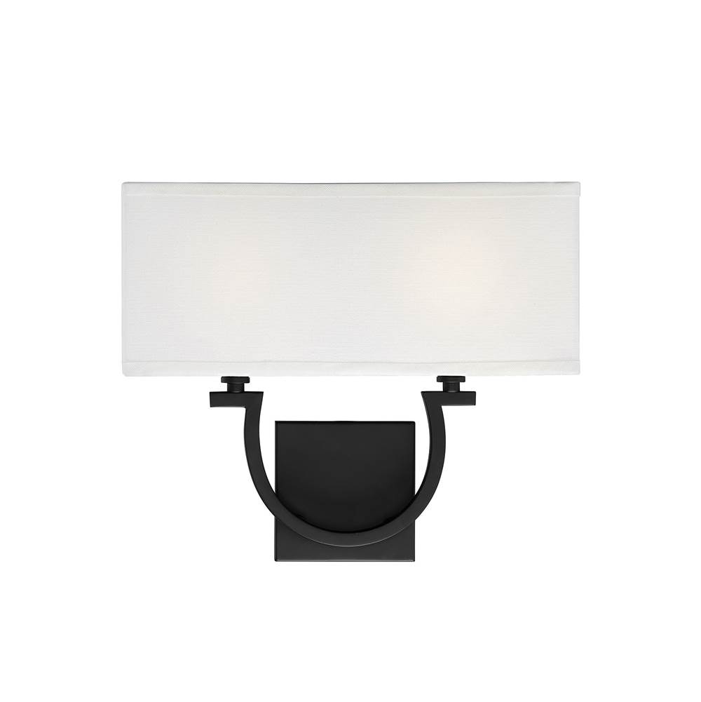 Savoy House Rhodes 2-Light Wall Sconce in Matte Black