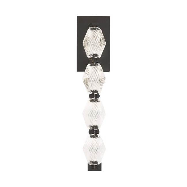 Visual Comfort Modern Collection Sean Lavin Collier 1-Light Dimmable Led Wall Sconce With Dark Bronze Finish And Crystal Shade