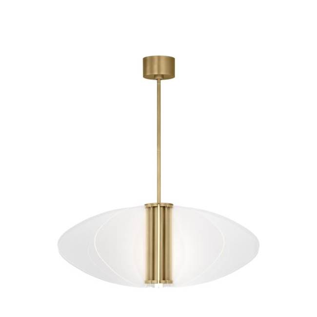 Visual Comfort Modern Collection Sean Lavin Nyra 1-Light Dimmable Led Large Pendant With Plated Brass Finish And Acrylic Shade