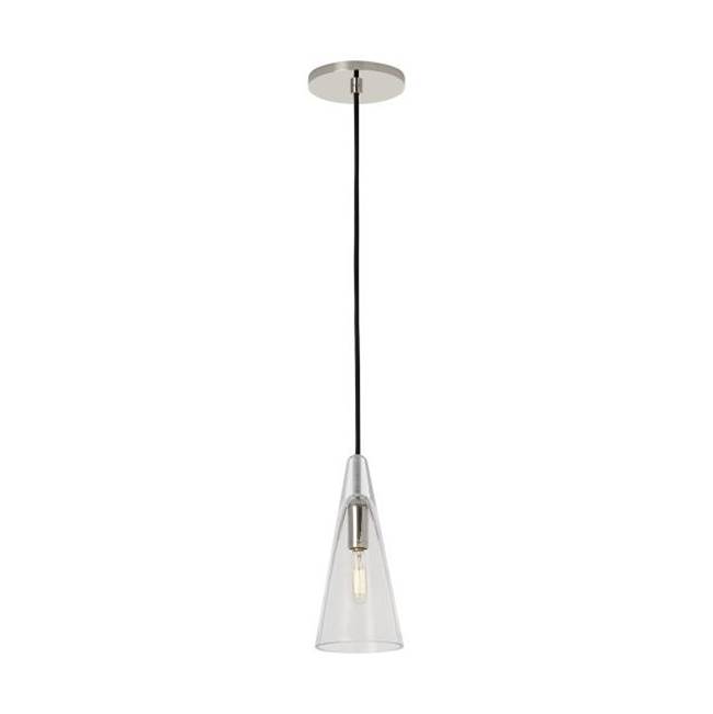 Visual Comfort Modern Collection Sean Lavin Selina 1-Light Dimmable Small Accent Pendant With Polished Nickel Finish And Glass Shade