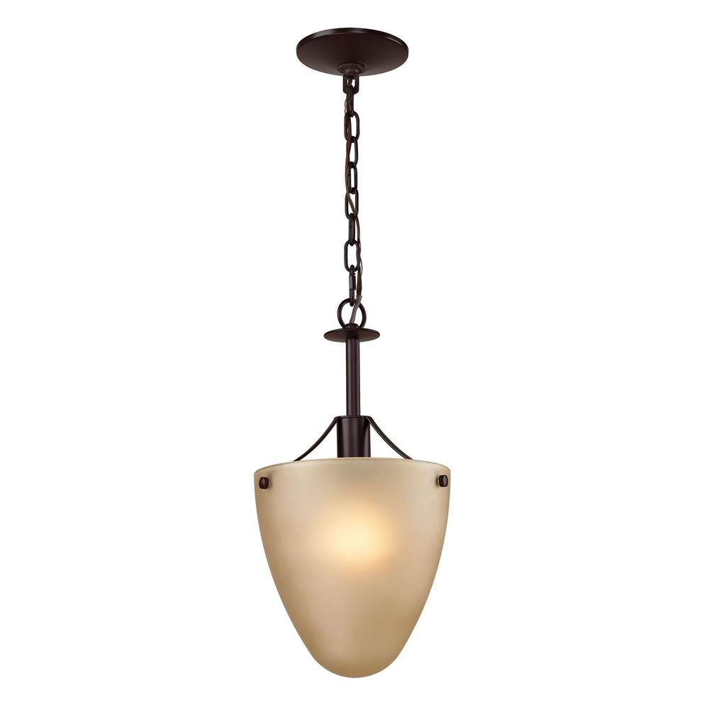 Thomas Lighting Jackson 1-Light Convertible in Oil Rubbed Bronze With Light Amber Glass