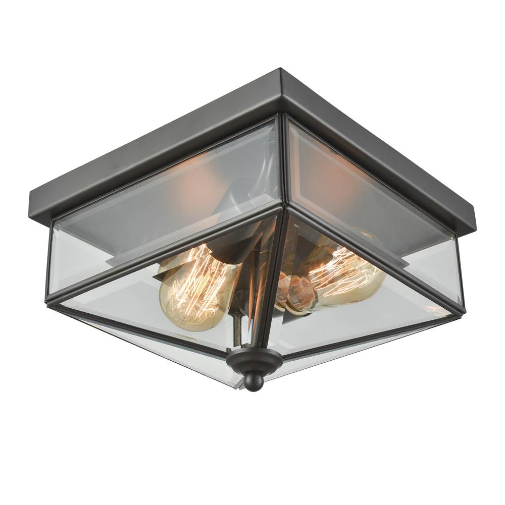 Thomas Lighting Lankford 10'' Wide 2-Light Outdoor Flush Mount - Oil Rubbed Bronze