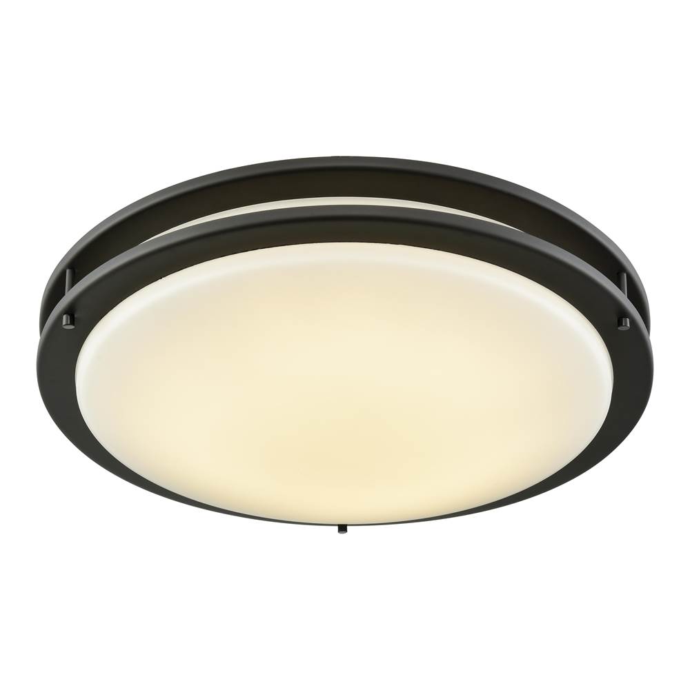 Thomas Lighting Clarion 18'' LED Flush Mount in Oil Rubbed Bronze With A White Glass Diffuser